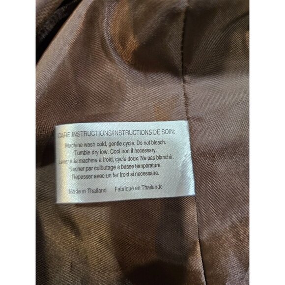 Women's Talbots Petites Iridescent Lined Belted Raincoat Bronze/Brown Size Small - Picture 7 of 10